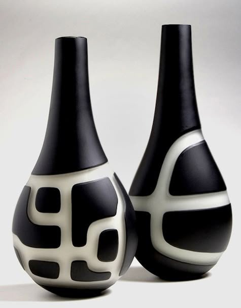 Black and White Art Vases