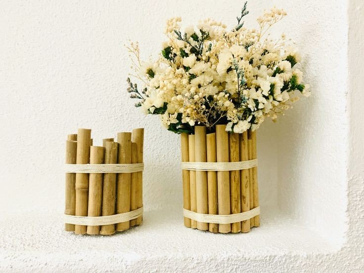 Handmade Bamboo Vase Set