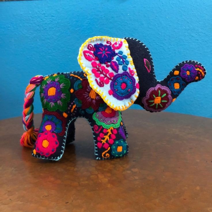 Handmade Embroidered Elephant