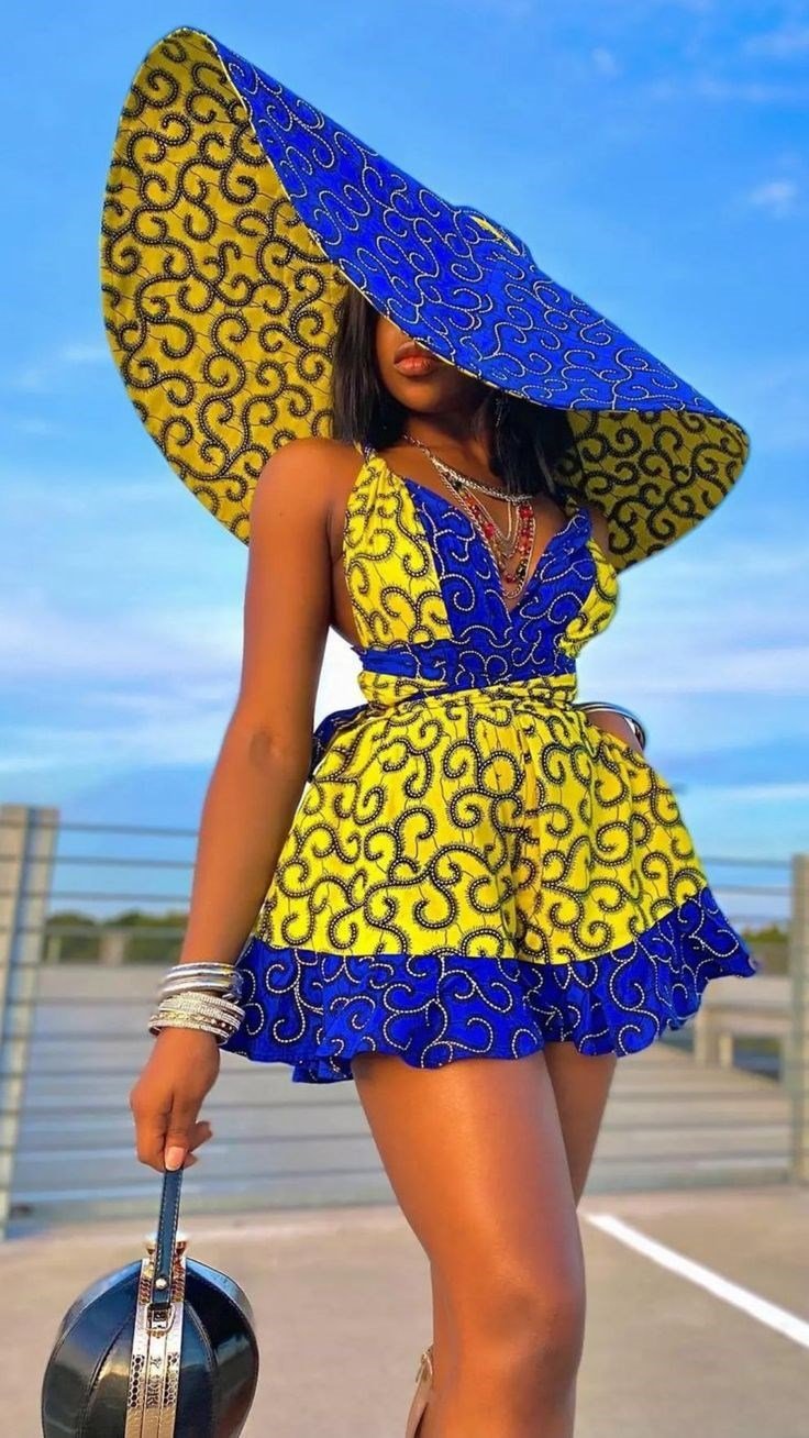 African Print Skirt and Hat Set