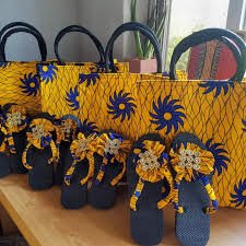 Handcrafted African Print Bags and Sandals Set