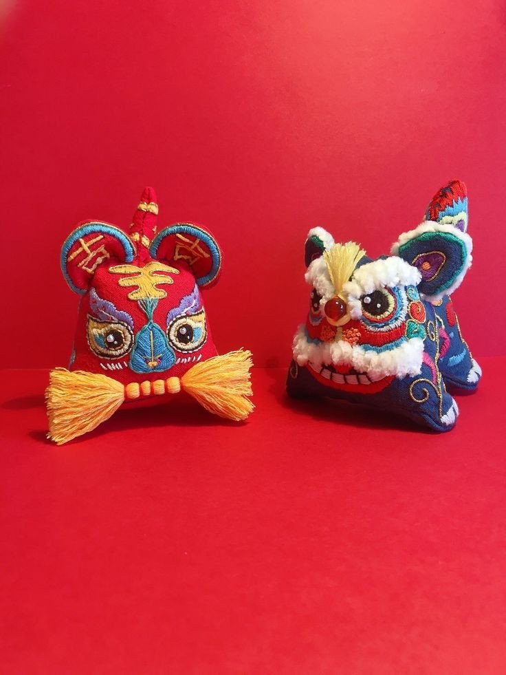 Handcrafted Chinese Lion Dance Dolls