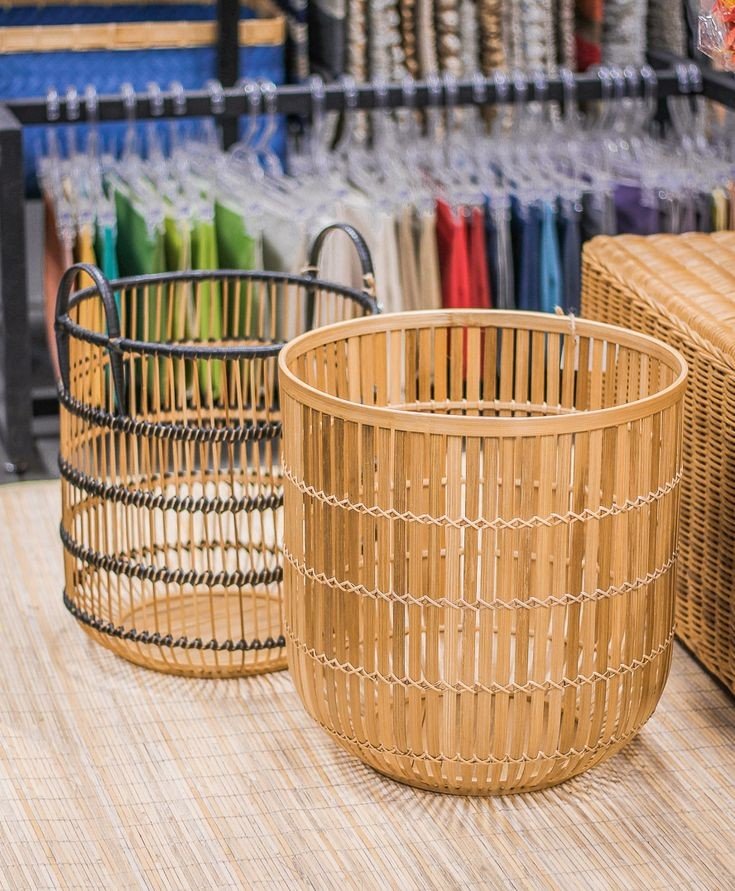 Set of Two Handwoven Storage Baskets