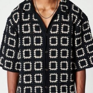 Men's Geometric Knit Cardigan