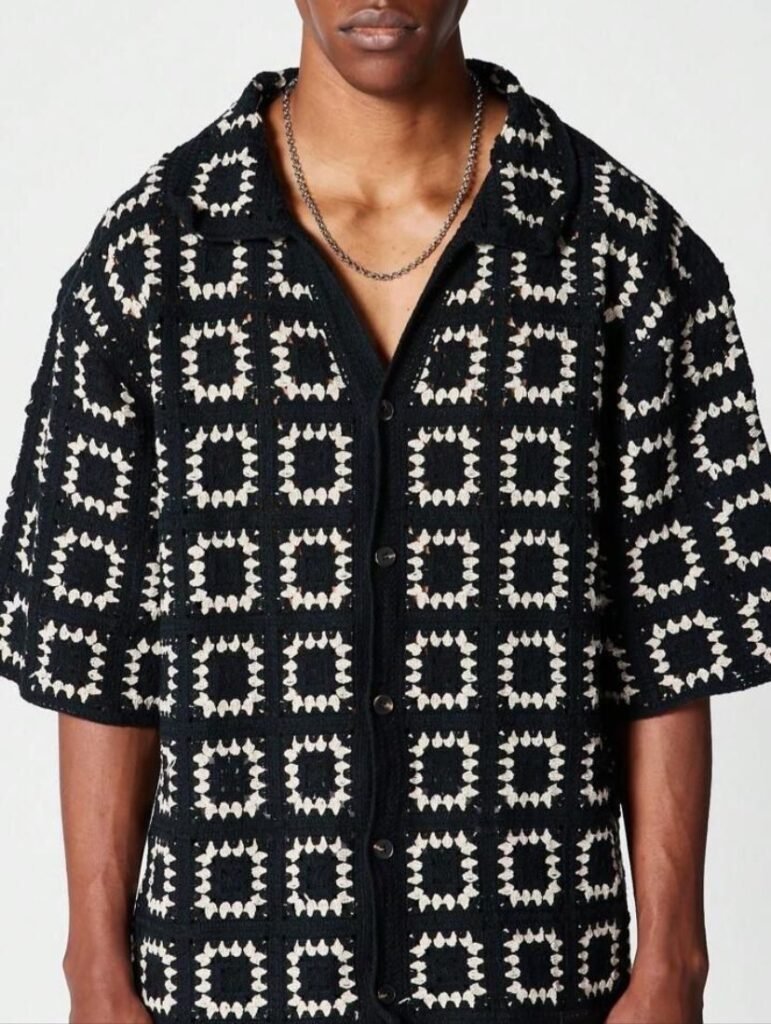 Men’s Geometric Knit Cardigan