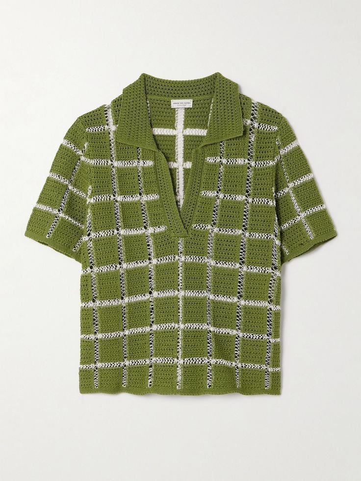 Green Knitted Polo Shirt